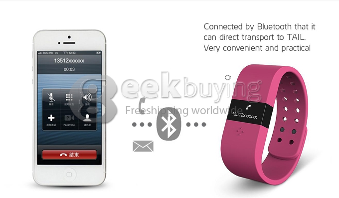 Digicare ERI Bluetooth 4.0 Smart Bracelet Wristband IP67 Heart Rate Monitor Smartband Thermometer Fitness Tracker - White