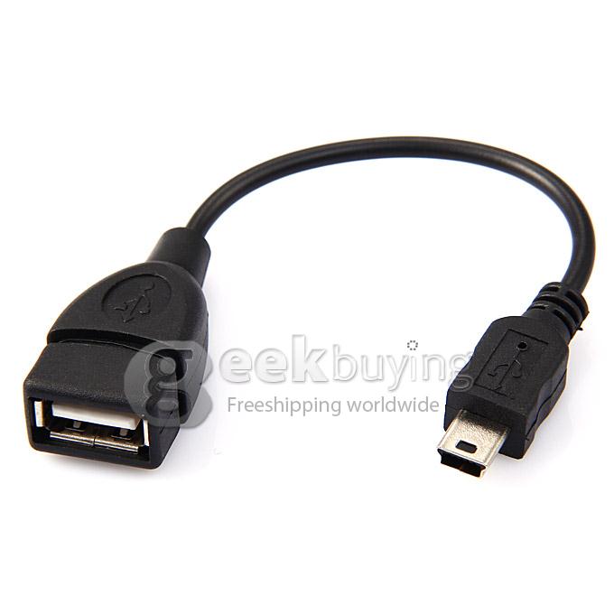 Mini OTG Cable Mini 8Pin Male to USB Female Adapter Cable - Black