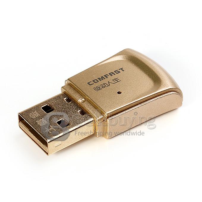 COMFAST CF-WU720N Portable 802.11b/n/g Mini USB Wifi Wireless Broadband Router Wifi Adapter - Golden