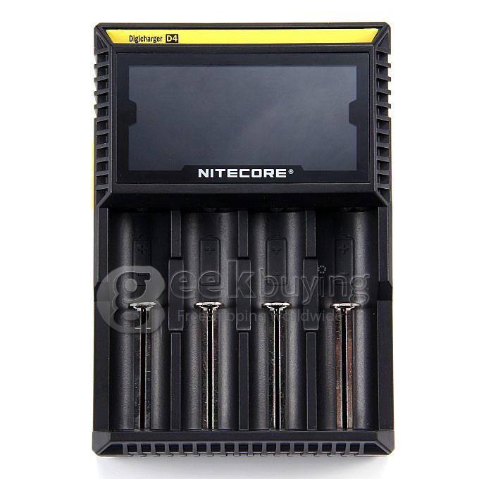 Nitecore D4 Digicharger LCD Display Universal Battery Charger Intelligent Circuitry - Black