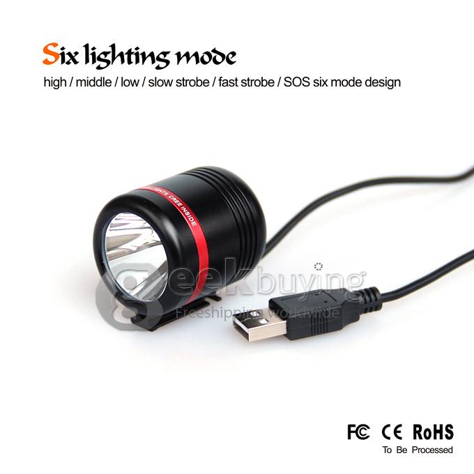 DARK KNIGHT K1S Cree XM-L U2 1230LM Multifunctional 1230LM Desk Lamp Headlamp LED Flashlight Outdoor Bicycle Light - Red + Black