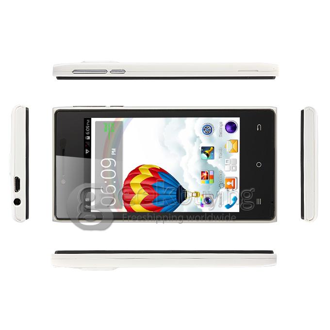 Cubot GT72+ WVGA MTK6572 Dual Core 1.2GHz Smartphone 4.0 Inch 2.0MP Android 4.4 OS GPS 3G - White