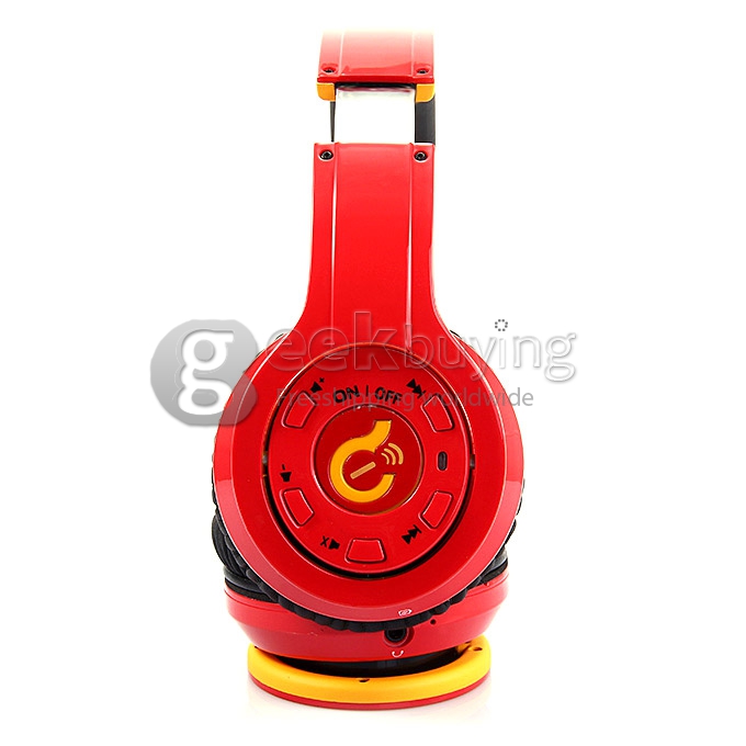 [US Stock]Syllable G08 Folding Design Wireless Bluetooth V2.1 Stereo Headphones with Mic Red + Yellow