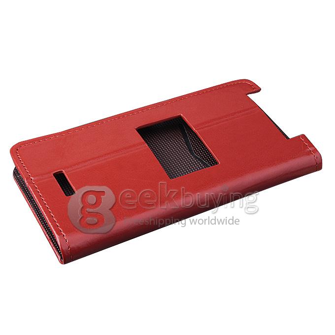 Brand New Protective PU Leather Hard Case Cover Shell for INEW V8 - Red
