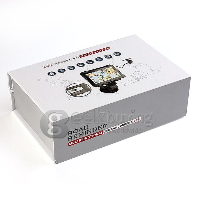 GD001 Android 4.0 5 Inch Car FHD DVR Camcorder 1920*1080P GPS Navigator with 3 Cameras Parking Monitor Wifi HDMI - Black