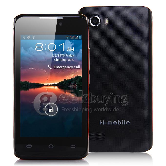 H-mobile F2 MTK6572 Dual Core 1.0GHz 4.0 Inch Smartphone 2.0MP Android 4.2 OS Bluetooth WIFI - Black
