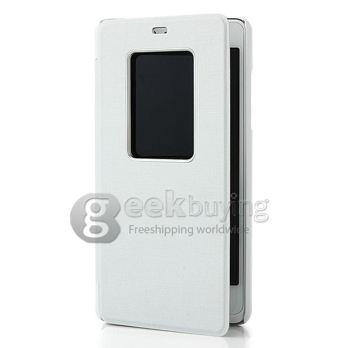 New View Style Protective PU Leather Hard Case Cover Shell for ThL 5000 - White