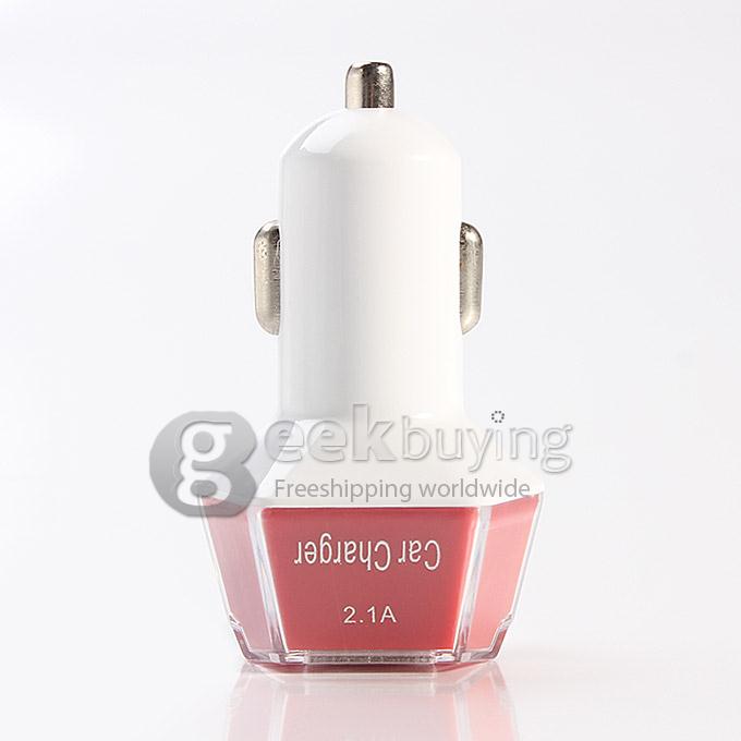 ES-02 Universal 3.1A Dual USB Port Car Charger Adapter 2.1A/1A For iPhone 6 Plug Samsung Galaxy Cellphone Table - Red