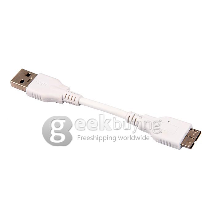 [Spain Stock]  USB 3.0 Male to Micro B USB 3.0 Cable OD=4MM L=10CM - White