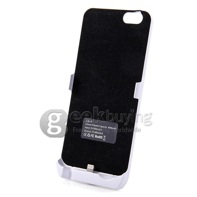 4000mAh High Quality Protable Ultrathin Backup Case Mobile Phone Powerbank Clip Battery for iPhone 6 - White