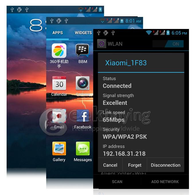 H-mobile F2 MTK6572 Dual Core 1.0GHz 4.0 Inch Smartphone 2.0MP Android 4.2 OS Bluetooth WIFI - Black
