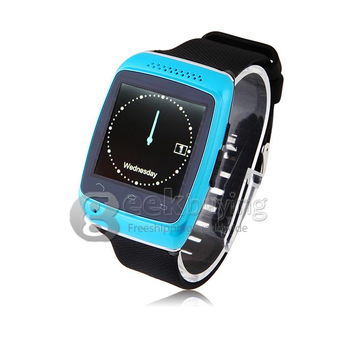 Q2 Smart Bluetooth 1.54 Inch Touch Screen Watch Support SYNC Anti Lost Mic FM Pedometer Music Play - Blue