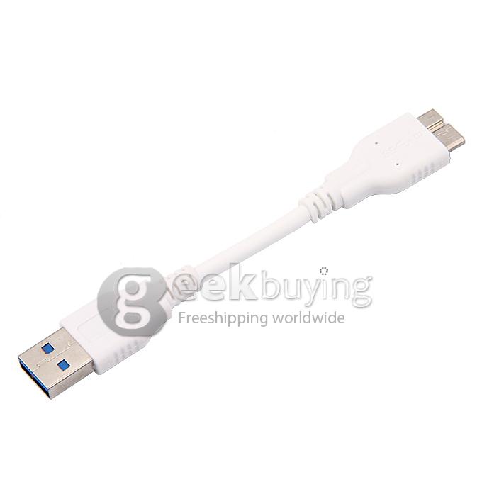 [Spain Stock]  USB 3.0 Male to Micro B USB 3.0 Cable OD=4MM L=10CM - White