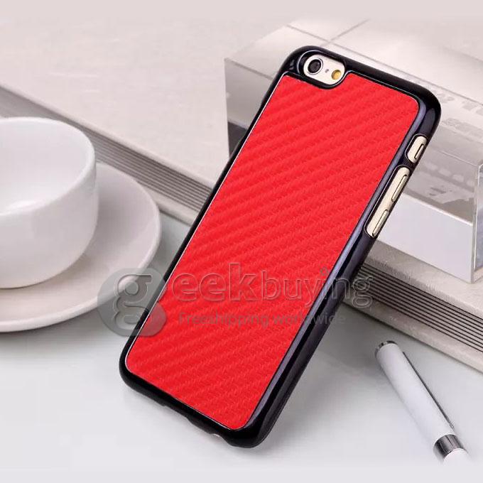 Brand New Carbon Fiber Unique Design Hard Cover Case for iPhone 6 Plus - Red