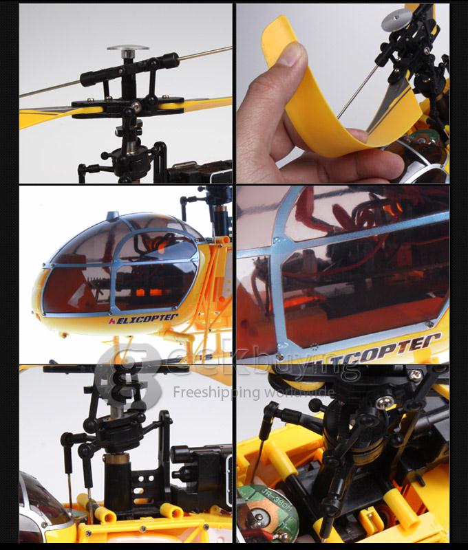 WLtoys V915 2.4GHz 4CH Scale RC Lama Helicopter RTF 6-axis Gyroscope with Remote Controller - Yellow