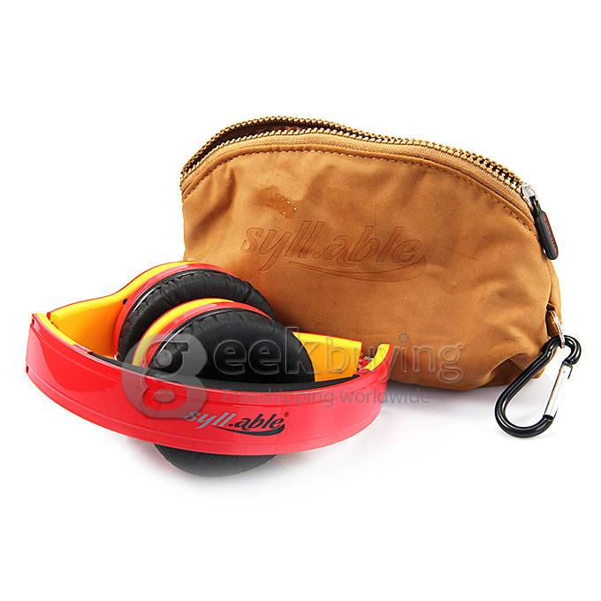 [Spain Stock] Syllable G08 Folding Design Wireless BT V2.1 Stereo Headphones with Mic Red + yellow