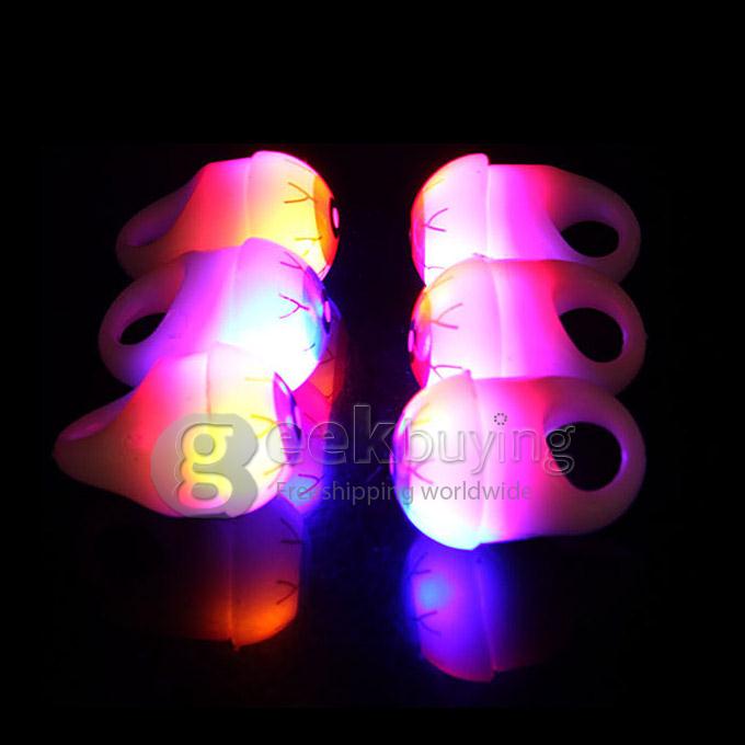 Halloween Tricky Props Soft Eyes Eyeball Style Flashing Ring Finger Light Color Red Blue Random