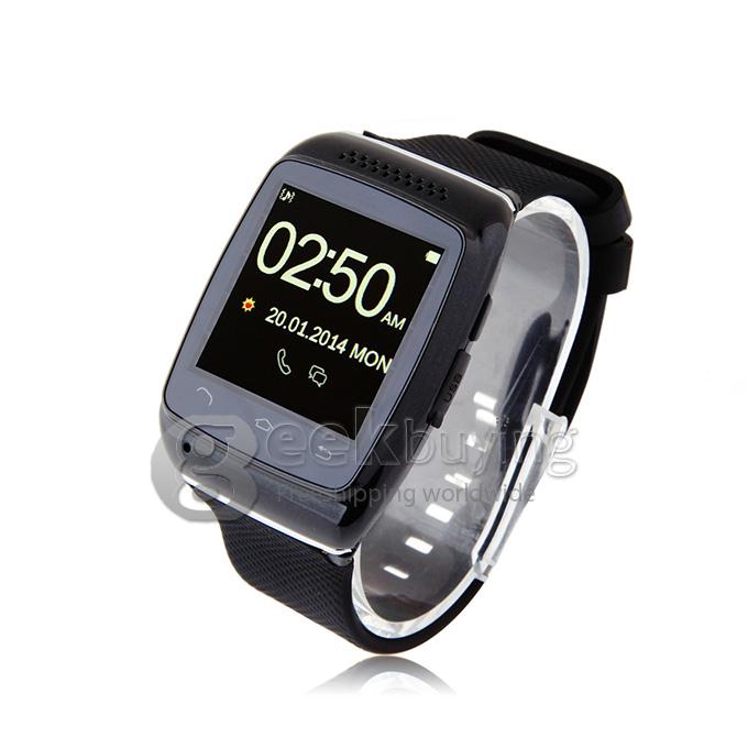 Q2 Smart Bluetooth 1.54 Inch Touch Screen Watch Support SYNC Anti Lost Mic FM Pedometer Music Play - Black