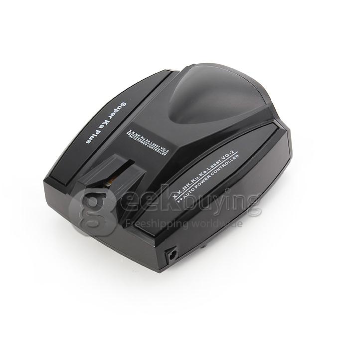 Full Band Car Radar Detector English Voice Airplane Head Shape for GPS Navigator - Black
