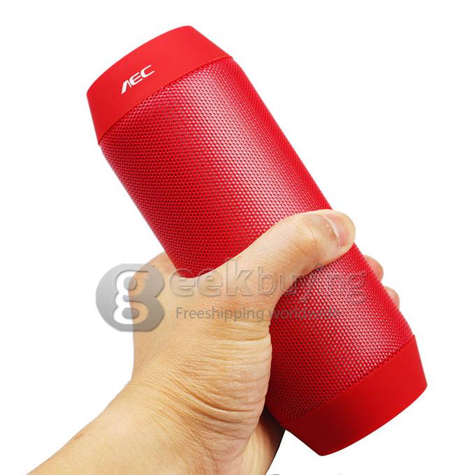 AEC BQ-615 Portable Super Stereo Bass Bluetooth Speakers Subwoofer with Colorful Light Outdoor Handsfree Call - Red