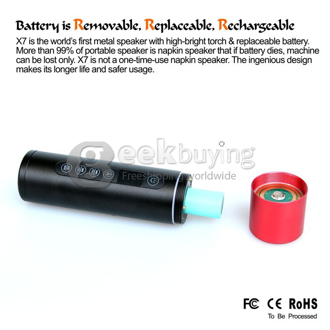 [HK Stock] X7 Multi-function Cree XPE-R3 LED 350LM 5-Mode Flashlight / Bicycle Lamp / Sport Speakers / MP3 Player / FM Radio Waterproof with Bike Holder