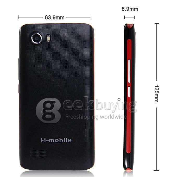 H-mobile F2 MTK6572 Dual Core 1.0GHz 4.0 Inch Smartphone 2.0MP Android 4.2 OS Bluetooth WIFI - Black