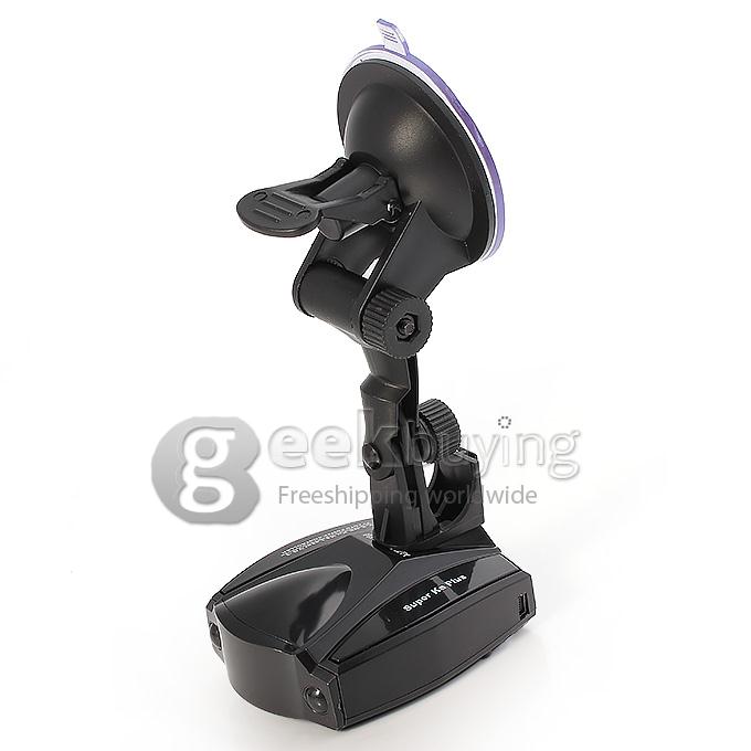 Full Band Car Radar Detector English Voice Airplane Head Shape for GPS Navigator - Black