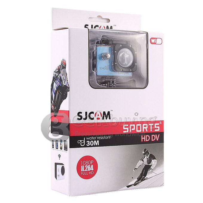 [US Stock]US PLUGOriginal SJ4000 WiFi Action Camera Novatek 12MP 1080P H.264 1.5 Inch 170 Degrees Wide Angle Lens Waterproof Diving HD Camcorder Car DVR support AV out - Blue
