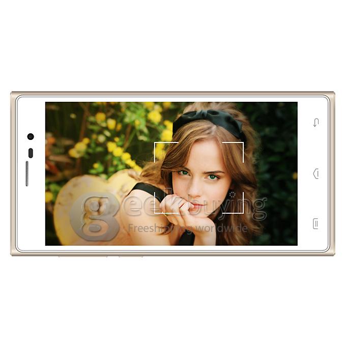 DOOGEE TURBO2 DG900 FHD 5.0Inch MTK6592 Octa Core 1.7GHz Smartphone Android 4.4 OS 2GB RAM 18.0MP Gorilla Glass 3-White with Golden Frame