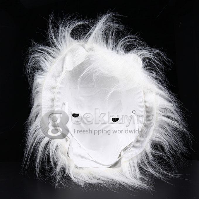 Halloween Themed Soft EVA White Tiger Mask Trick Toy Horror Props for Fancy Ball and Parties - White
