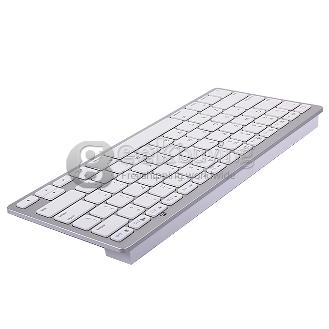 12 Inch Aluminum Bluetooth Wireless Mini Slim Keyboard For Android Tablet PC White