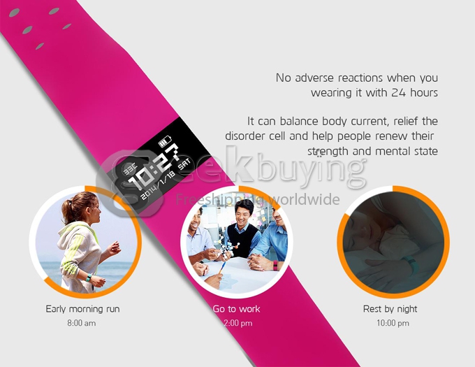 Digicare ERI Bluetooth 4.0 Smart Bracelet Wristband IP67 Heart Rate Monitor Smartband Thermometer Fitness Tracker - White