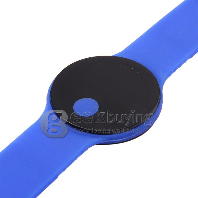 Unisex Rubber Band LED Digital Wrist Watch Timepiece with Touch Button - Blue