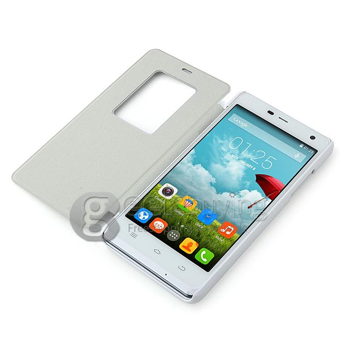 New View Style Protective PU Leather Hard Case Cover Shell for ThL 5000 - White