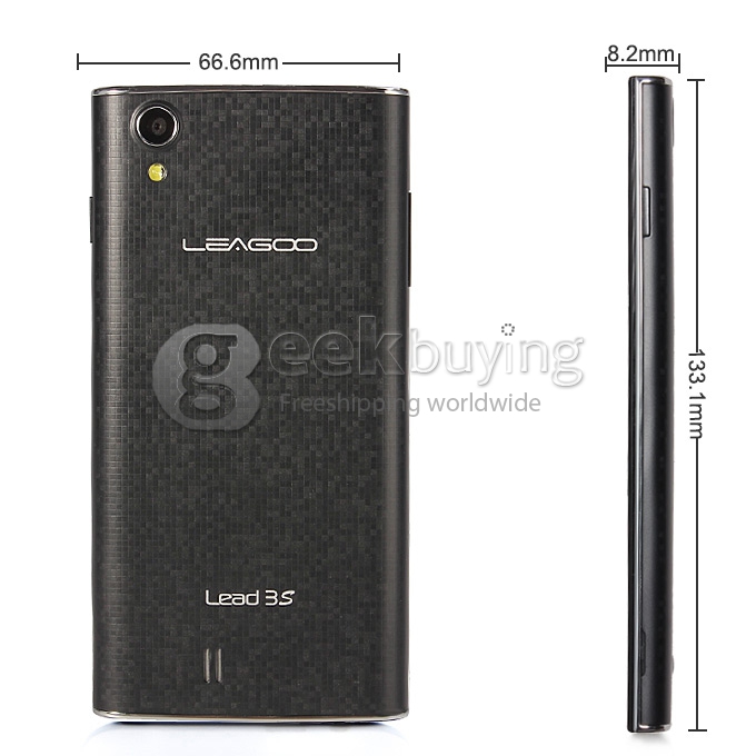 Leagoo Lead 3S QHD MTK6582 Quad Core 1.3GHz 4.5 Inch Smartphone Android 4.4 OS 1GB RAM 8.0MP 3G/GPS - Black