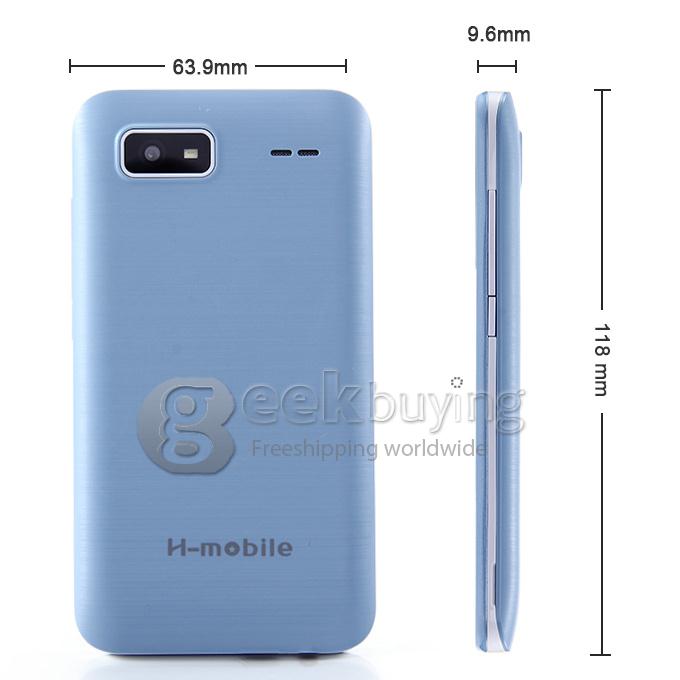 H-mobile F1 MTK6572 Dual Core 1.0GHz Smartphone 3.5Inch 2.0MP Android 4.2 OS Bluetooth WIFI with Leather Sheath - Blue