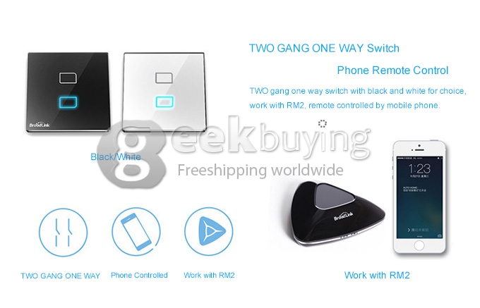 Broadlink TC1 Remote Control Switch Wireless Walls Single Biswitch with Touch Button AC170-250V