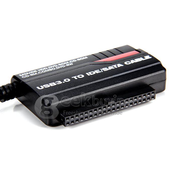 UK Plug USB3.0 / 2.0 to SATA IDE HDD Converter Adapter Cable with OTB for 2.5