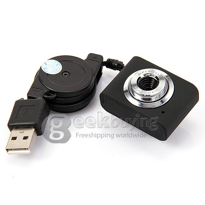 Compact Flexible Cable Driveless 0.3MP USB PC Webcam - Black
