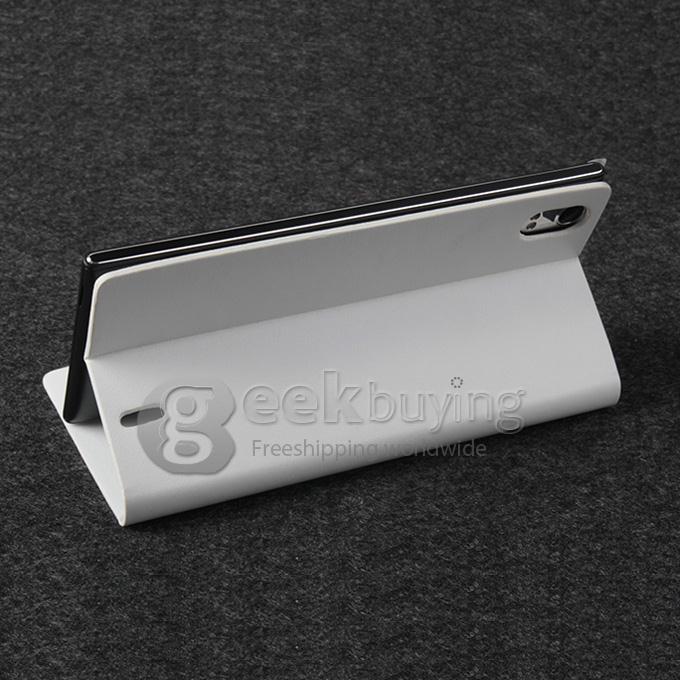 Protective PU Leather Hard Case Cover Shell for Elephone P10C - White