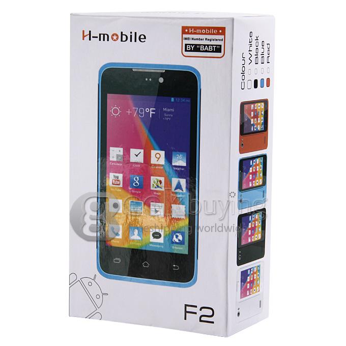 H-mobile F2 MTK6572 Dual Core 1.0GHz 4.0 Inch Smartphone 2.0MP Android 4.2 OS Bluetooth WIFI - Black