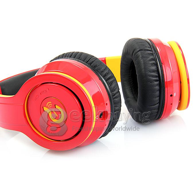 [Spain Stock] Syllable G08 Folding Design Wireless BT V2.1 Stereo Headphones with Mic Red + yellow
