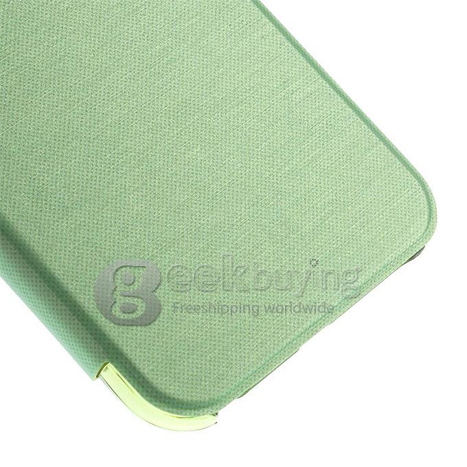 Brand View Window Front PU + Back PC Folio Leather Cover for iPhone 6 4.7 inch - Green