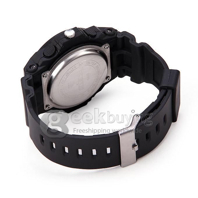 Skmei 0955 Dual Time Zone Children Outdoor Sports Multifunctional 30M Waterproof Wrist Watch - Black