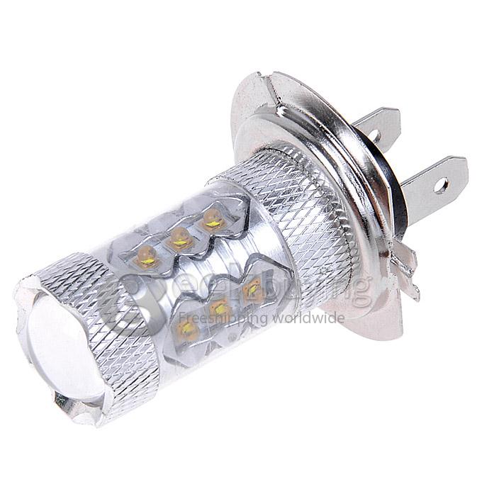 HFW01 2pcs 750Lumen 80W 16*OSRAM LEDs 6000k White Light Car LED Fog Lights 