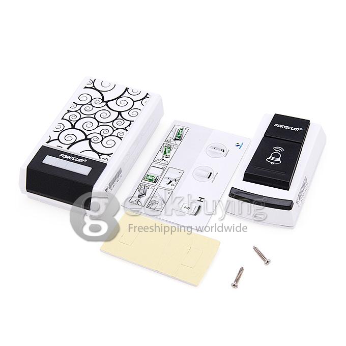 Forecum Smart Home Wireless Doorbell 36 Music Chimes 100 Meter Transmission Range Weatherproof 3*AAA (not included)