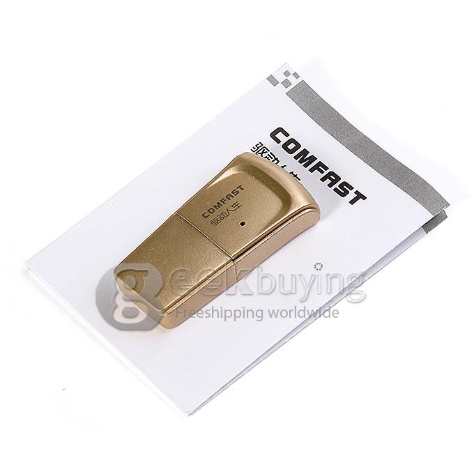 COMFAST CF-WU720N Portable 802.11b/n/g Mini USB Wifi Wireless Broadband Router Wifi Adapter - Golden