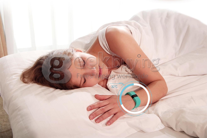 Digicare ERI Bluetooth 4.0 Smart Bracelet Wristband IP67 Heart Rate Monitor Smartband Thermometer Fitness Tracker - White