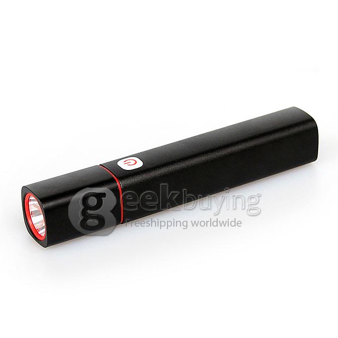 CIGAR C3 The First Aluminum Power Bank Torch with Cree LED Glare Lighting & Replaceable Battery - Black