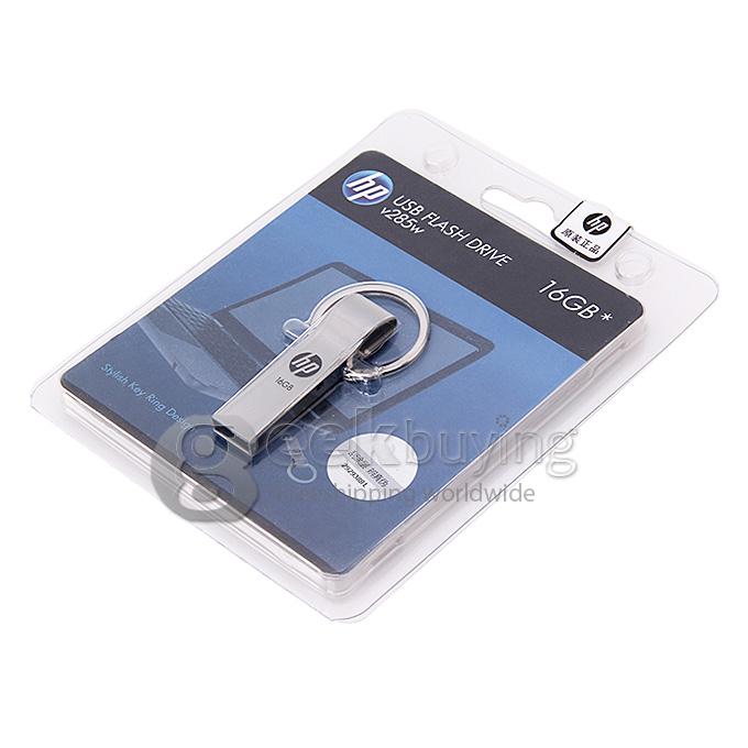 HP V285 USB 2.0 16GB High Speed Flash Drive U Disk Memory Stick USB Drive with Keychain - Silver